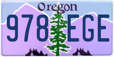 OR license plate 978EGE