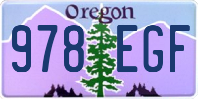 OR license plate 978EGF