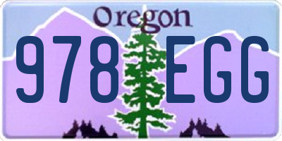 OR license plate 978EGG