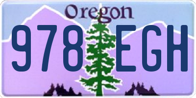 OR license plate 978EGH