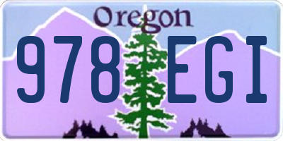 OR license plate 978EGI