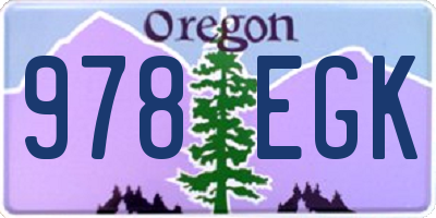 OR license plate 978EGK