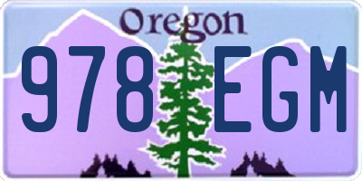 OR license plate 978EGM