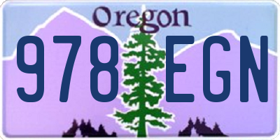 OR license plate 978EGN