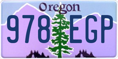 OR license plate 978EGP