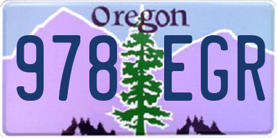 OR license plate 978EGR