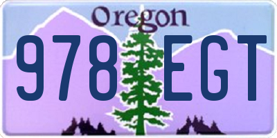 OR license plate 978EGT