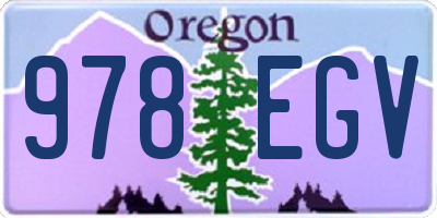 OR license plate 978EGV