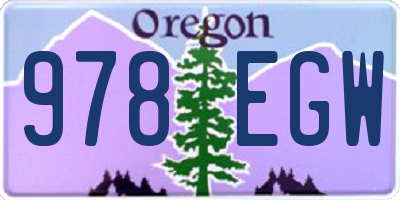 OR license plate 978EGW