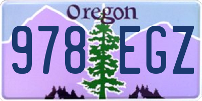 OR license plate 978EGZ