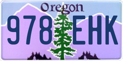 OR license plate 978EHK