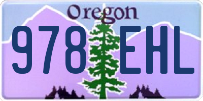 OR license plate 978EHL
