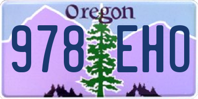 OR license plate 978EHO