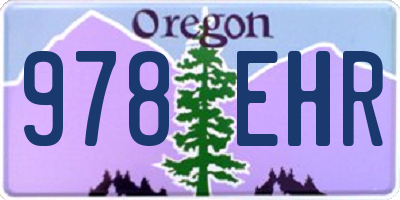 OR license plate 978EHR
