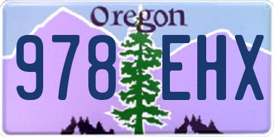 OR license plate 978EHX