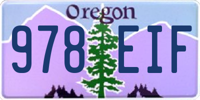 OR license plate 978EIF