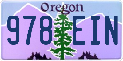 OR license plate 978EIN