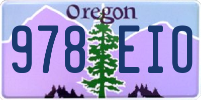 OR license plate 978EIO