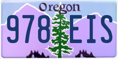 OR license plate 978EIS