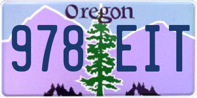 OR license plate 978EIT
