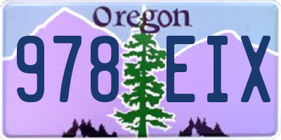 OR license plate 978EIX