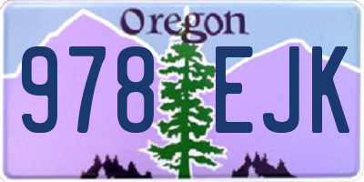 OR license plate 978EJK