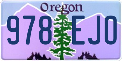 OR license plate 978EJO