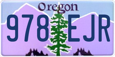 OR license plate 978EJR