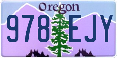 OR license plate 978EJY