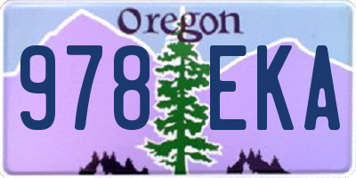 OR license plate 978EKA