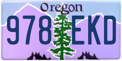 OR license plate 978EKD
