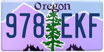 OR license plate 978EKF