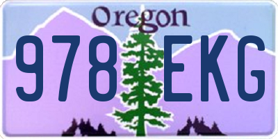 OR license plate 978EKG