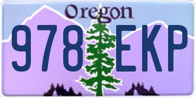 OR license plate 978EKP
