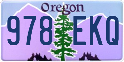 OR license plate 978EKQ