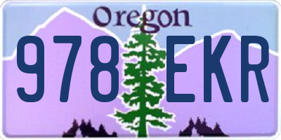 OR license plate 978EKR