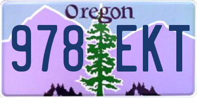 OR license plate 978EKT