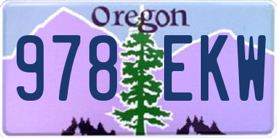 OR license plate 978EKW