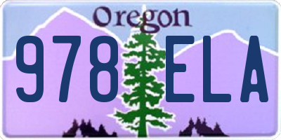 OR license plate 978ELA