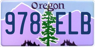 OR license plate 978ELB