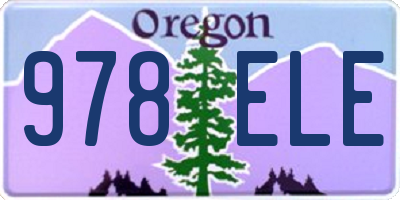 OR license plate 978ELE
