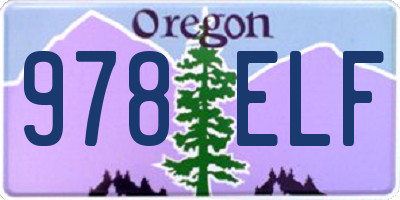 OR license plate 978ELF