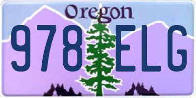 OR license plate 978ELG
