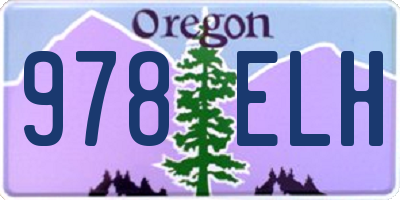 OR license plate 978ELH