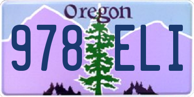 OR license plate 978ELI