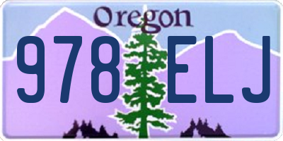 OR license plate 978ELJ
