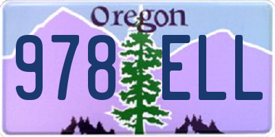 OR license plate 978ELL
