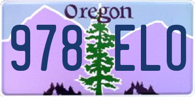 OR license plate 978ELO