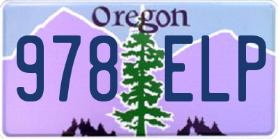 OR license plate 978ELP