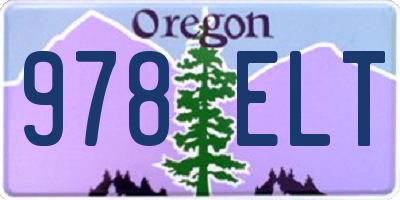 OR license plate 978ELT